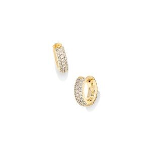 New Kendra Scott Mikki Pave Huggie Earrings in Gold
